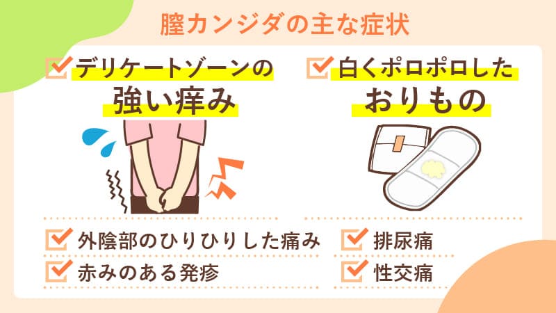 膣カンジダの主な症状